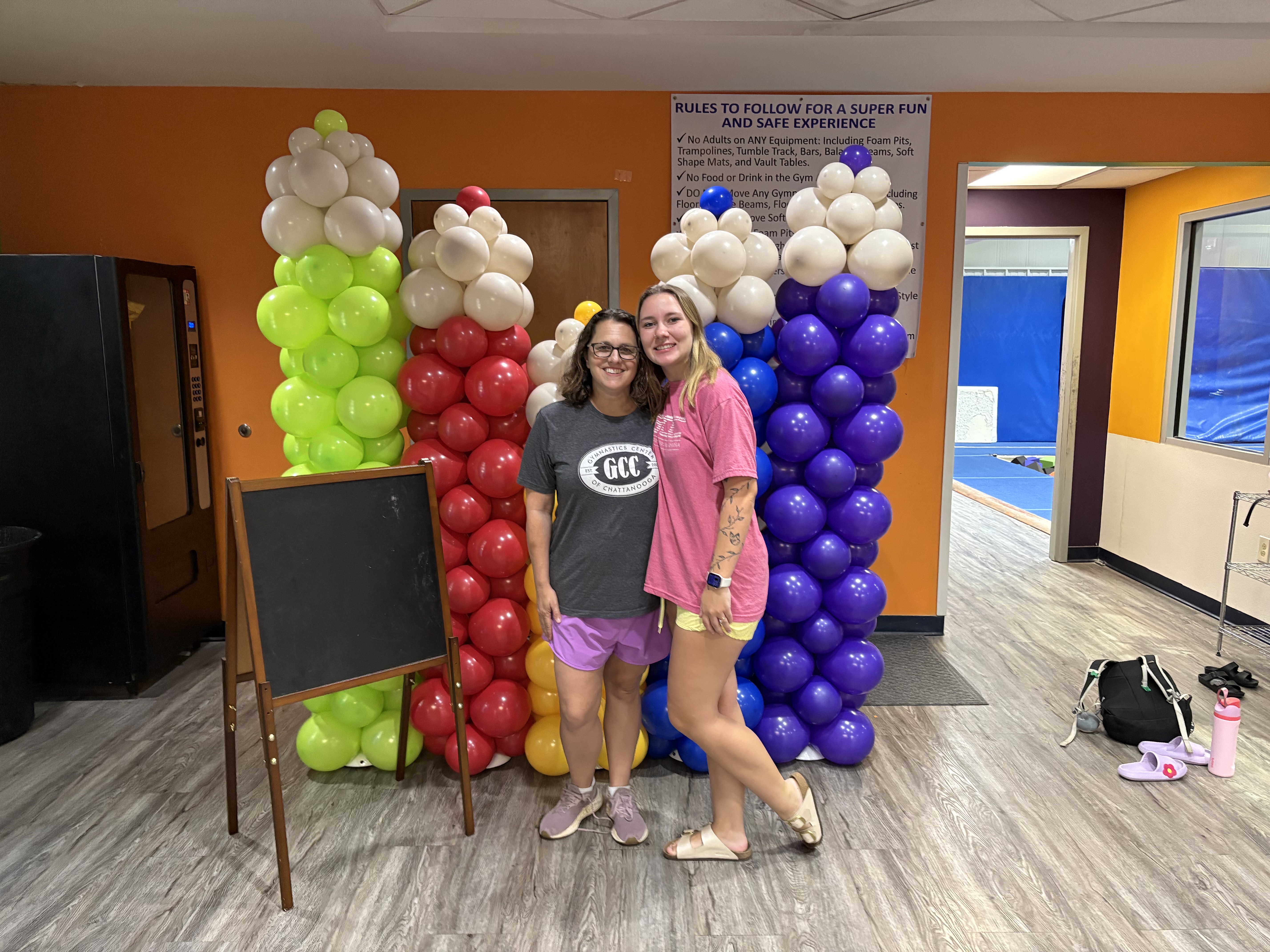 Colorful balloon columns