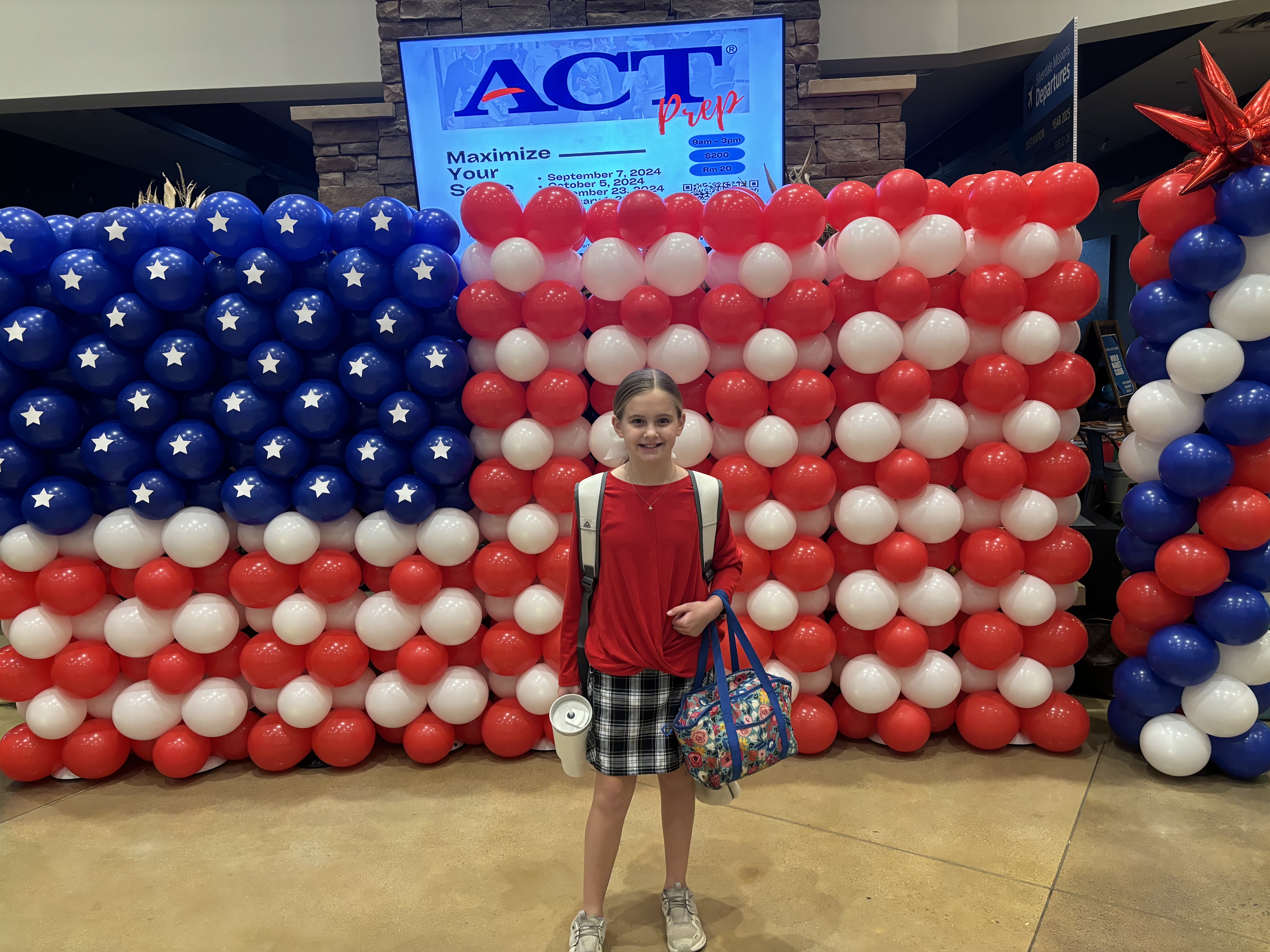 American flag balloon wall